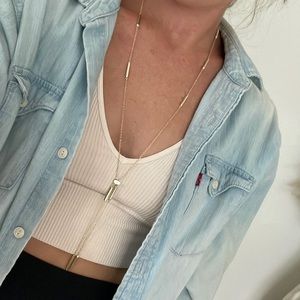 Kendra Scott long gold Y necklace